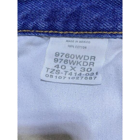 Wrangler Blue Jeans Men's Size 40 x 30 Blue Straight Leg Denim - Picture 4 of 11